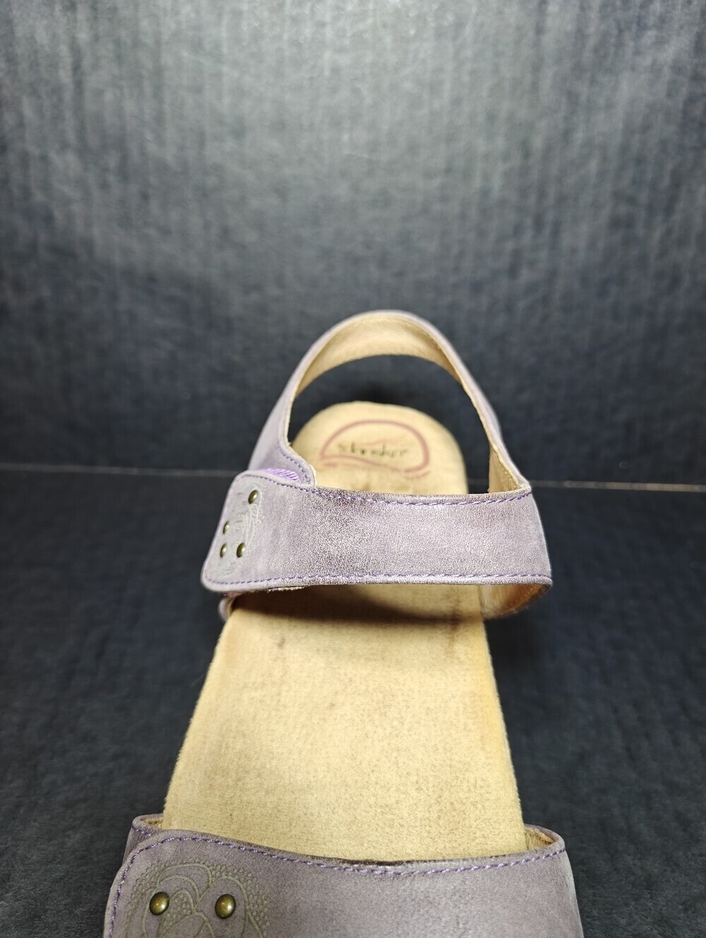 Dansko Double Leather Studded Strap Lavender Wedge Sandals Women's Shoes 8.5-9 - Picture 7 of 11